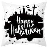 Halloween Holiday Letter Pillow Case Home Gift Peach Skin Pillow Case