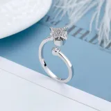 Jewelry Hexagram Daisy Spinner Rings for Anxiety Full Diamond Adjustable