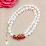 Pearl Jewelry for Women Girls Drop Freshwater Pearl Bracelet and Necklace Earrings Set With Box