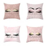 4PCS Home Cotton Decorative Eyes Lips Throw Pillow Case Cushion Covers For Sofa Couch Bed Chair