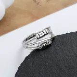 Silver Adjustable Anti Anxiety Rings Fidget Spinner Band Adjustable Stacking Spinning Worry Ring