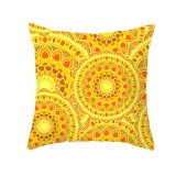4PCS Home Cotton Decorative Yellow Stripe Throw Pillow Case Cushion Covers For Sofa Couch Bed Chair