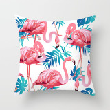4PCS Pink Flamingos Home Cotton Decorative Throw Pillow Case Cushion Covers For Sofa Couch Bed Chair