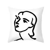 4PCS Home Cotton Decorative Abstract Pattern Throw Pillow Case Cushion Covers For Sofa Couch Bed Chair