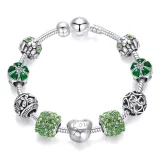 Women's Flower Heart Love Butterflies Zircon Crystal Charm Chain Jewelry Bracelet