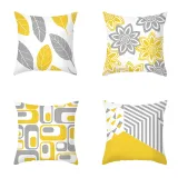 4PCS Home Cotton Decorative Slogan Pattern Throw Pillow Case Cushion Covers For Sofa Couch Bed Chair
