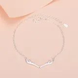 Silver Antlers Love Beads Heart Clavicle Pendant Chain Jewelry Bracelet