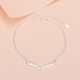 Silver Antlers Love Beads Heart Clavicle Pendant Chain Jewelry Bracelet
