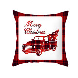 Home Decoration Christmas Car Pillowcase Lattice Watercolor Cushion Pillow Cover