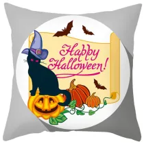Halloween Holiday Round Background Pillowcase Home Gift Peach Skin Pillowcase
