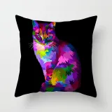 4PCS Home Cotton Decorative Colorful Animals Throw Pillow Case Cushion Covers For Sofa Couch Bed Chair