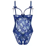 Women's Sling Lace Flowers Transparent Sexy Underwear Open Bowknot Bodysuit