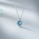 Sea Heart Crystal Diamonds Silver Clavicle Chain Jewelry Necklace
