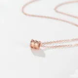 Sterling Silver Zircon Diamonds Small Waist Clavicle Pendant Chain Jewelry Necklace