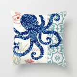 4PCS Home Cotton Decorative Ocean Mermaid Throw Pillow Case Cushion Covers For Sofa Couch Bed Chair