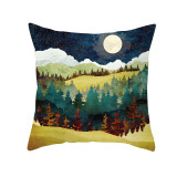 4PCS Home Cotton Decorative Sunset Pattern Throw Pillow Case Cushion Covers For Sofa Couch Bed Chair