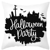 Halloween Holiday Letter Pillow Case Home Gift Peach Skin Pillow Case