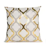 4PCS Home Cotton Decorative Gold Blocking Throw Pillow Case Cushion Covers For Sofa Couch Bed Chair