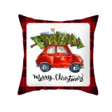 Home Decoration Christmas Car Pillowcase Lattice Watercolor Cushion Pillow Cover