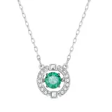 Silver Zircon Diamonds Beating Heart Clavicle Chain Jewelry Necklace
