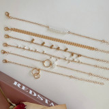 Gold Six Chain Jewelry Bracelet Sets