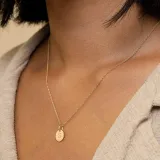 2PCS Pendant Necklace and Bracelet Plated Disc Double Side Engraved A-Z Letter Jewelry Gift for Women