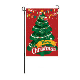 Christmas Courtyard Garden  Flag Colored Lights Christmas Tree Double-Sided Holiday Flag