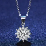 Silver Zircon Diamond Sunflower Pendant Chain Jewelry Bracelet Earrings Necklaces Rings Jewelry Sets