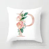 4PCS Home Cotton Decorative Letter A-Z Throw Pillow Case Cushion Covers For Sofa Couch Bed Chair