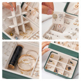 Two Layer PU Leather Drawer Jewelry Box For Girls and Women
