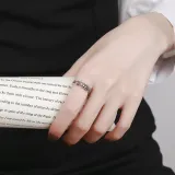 Silver Adjustable Anti Anxiety Spinner Rings Cubic Zirconia Infinity Ring Stackable Stress Relief Worry Rings with Box