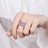 Fashion Jewelry Plum Branch Full Diamond Opening Ring Adjustable