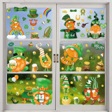 9PCS St. Patrick's Day Window Stickers Glass Door Decals Fridge Static Clings