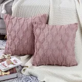 Diamond Lattice Style Soft Velvet Wool Decorative Throw Pillow Cushion Covers