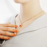 Hollow Out Diamond Heart Birthstones Necklace with Name Engraved Custom Gift For Mom Friends