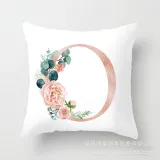 4PCS Home Cotton Decorative Letter A-Z Throw Pillow Case Cushion Covers For Sofa Couch Bed Chair