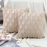 Diamond Lattice Style Soft Velvet Wool Decorative Throw Pillow Cushion Covers