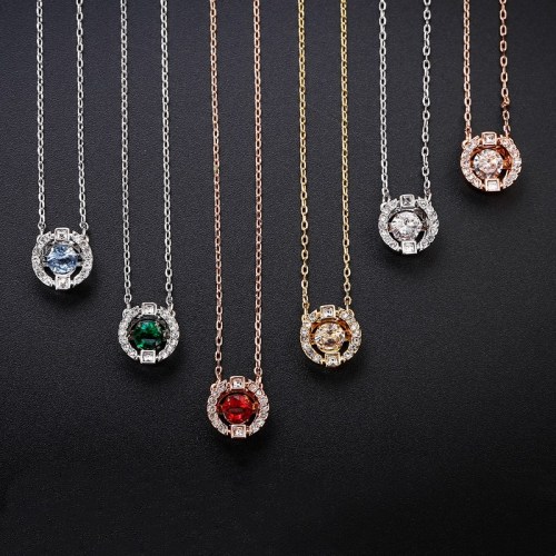 Beating Heart Clavicle White Zircon Diamond Chain Jewelry Necklace