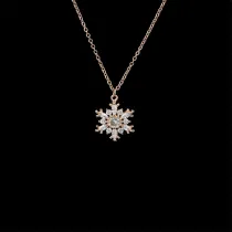 Full Drill Snowflake Diamond Pendant Chain Jewelry Necklace