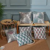 Hotsale Tropical Pattern Chenille Throw Pillows Geometric Jacquard Pillow Cases Cushion Covers