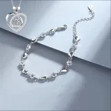 Silver Zircon Diamond Love Pendant Chain Jewelry Bracelet Necklaces Jewelry Sets