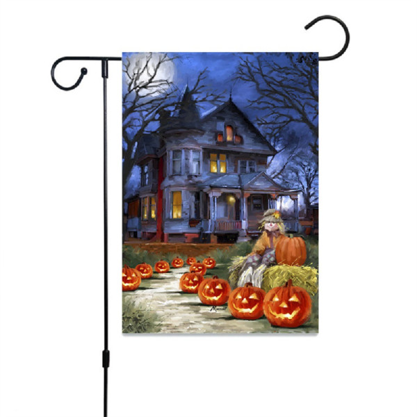 Thanksgiving Halloween House Pumpkins Garden Flag Decoration Family Holiday Decoration
