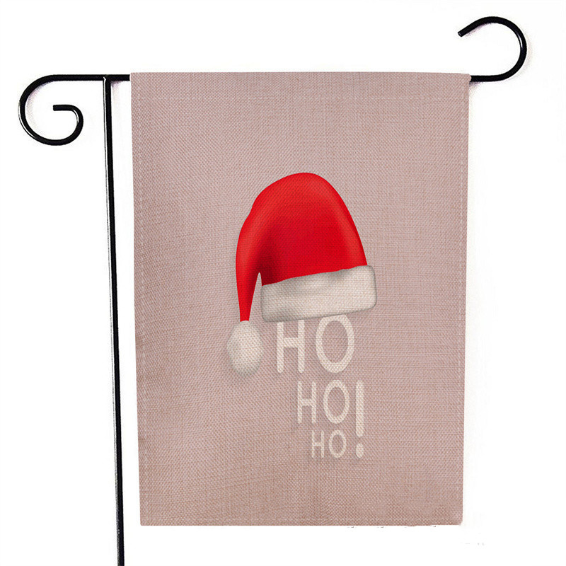 Christmas Hat Decoration Garden Flag Single And Double Sided