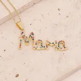 Mama Multicolor Letter Diamante Necklace Bracelet Mom Jewelry Set Gift For Mother's Day