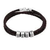 DIY Round Ring Bracelets with Name Engraved Custom Gift For Dad Mom Friends