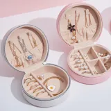 Zipper Type PU Leather Jewelry Box For Girls and Women