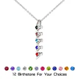 DIY Diamond Necklace Letter Pendant Name Engraved Custom with Birth Stone