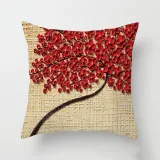 Home Cotton Decorative Peach Blossom Throw Pillow Case Cushion Covers