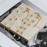Stone Charms Gold Chain Jewelry Bracele