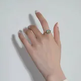 Fashion Jewelry Multicolor Diamond Planet Rotation Opening Adjustable Ring